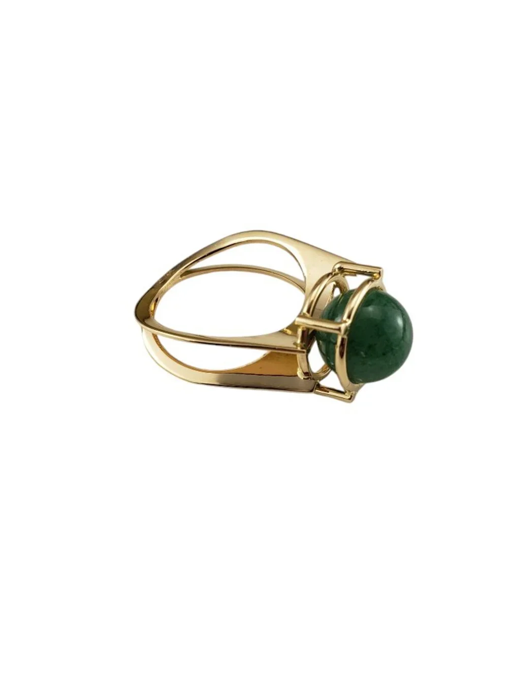 14 Karat Yellow Gold Aventurine Quartz Double Band Ring Size 7 #19043 - Picture 4 of 9